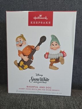 Hallmark Keepsake Disney Snow White and the Seven Dwarfs Bashful & Doc Ornaments